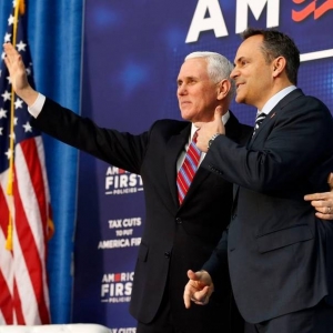 Vice President Mike Pence with Kentucky Gov. Matt Bevin. Credit to Charles Bertr